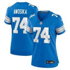 Kayode Awosika Detroit Lions Women's Team Game Jersey Blue - Nike