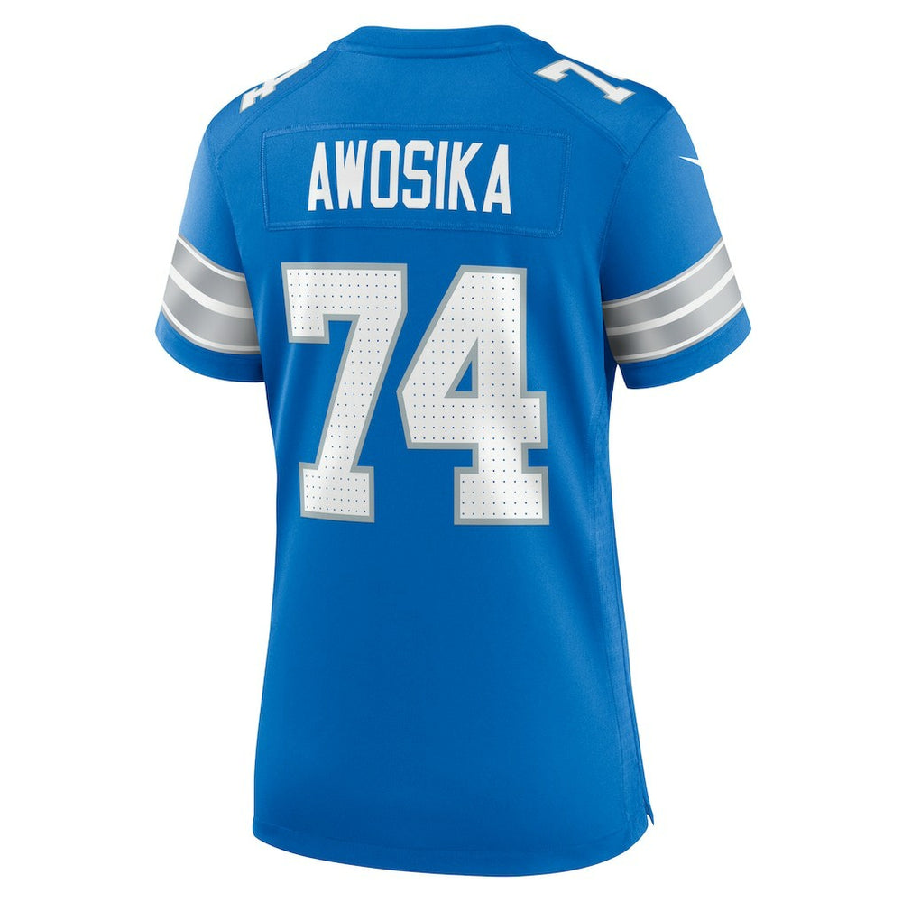 Kayode Awosika Detroit Lions Women's Team Game Jersey Blue - Nike