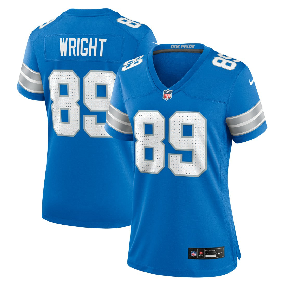 Brock Wright Detroit Lions Women's Team Game Jersey Blue - Nike
