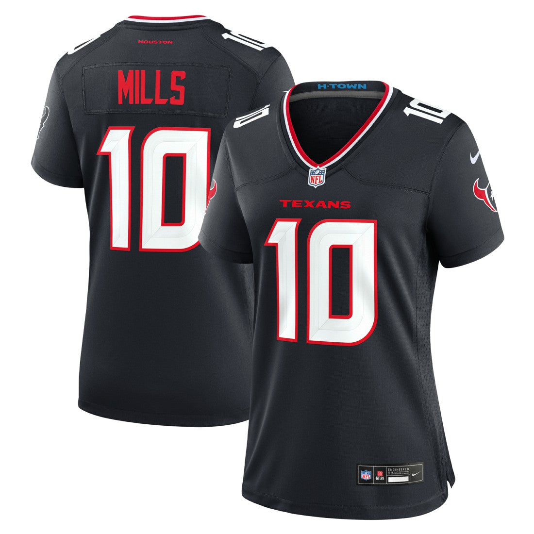 Davis Mills Houston Texans Women's Team Game Jersey Navy - Nike
