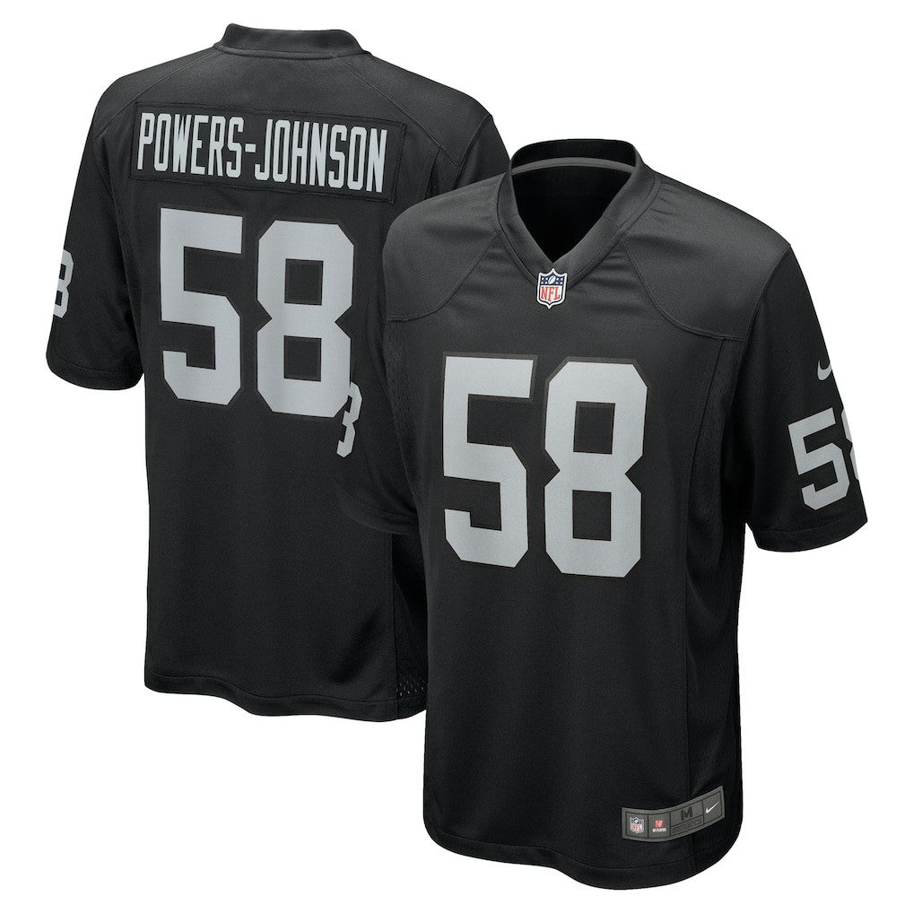 Jackson Powers-Johnson Las Vegas Raiders Team Game Jersey Black - Nike