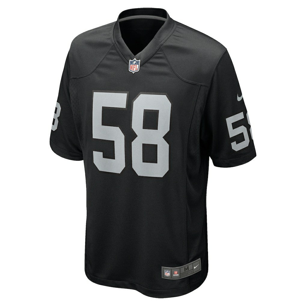 Jackson Powers-Johnson Las Vegas Raiders Team Game Jersey Black - Nike
