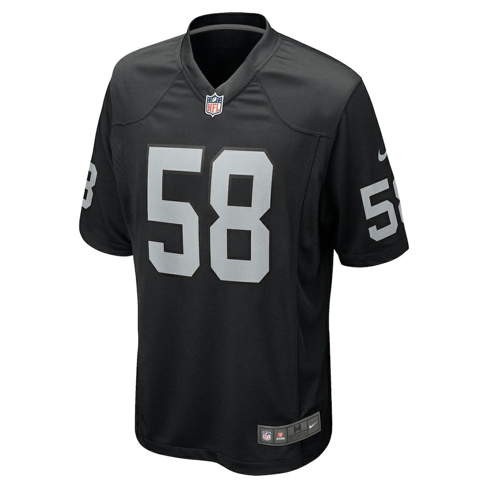 Jackson Powers-Johnson Las Vegas Raiders Team Game Jersey Black - Nike