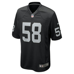 Jackson Powers-Johnson Las Vegas Raiders Team Game Jersey Black - Nike