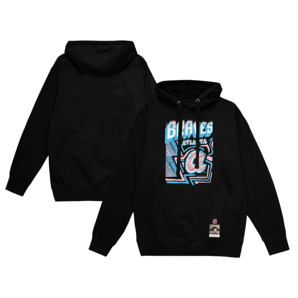 Atlanta Braves Mitchell & Ness Sidewalk Sketch Pullover Hoodie discount