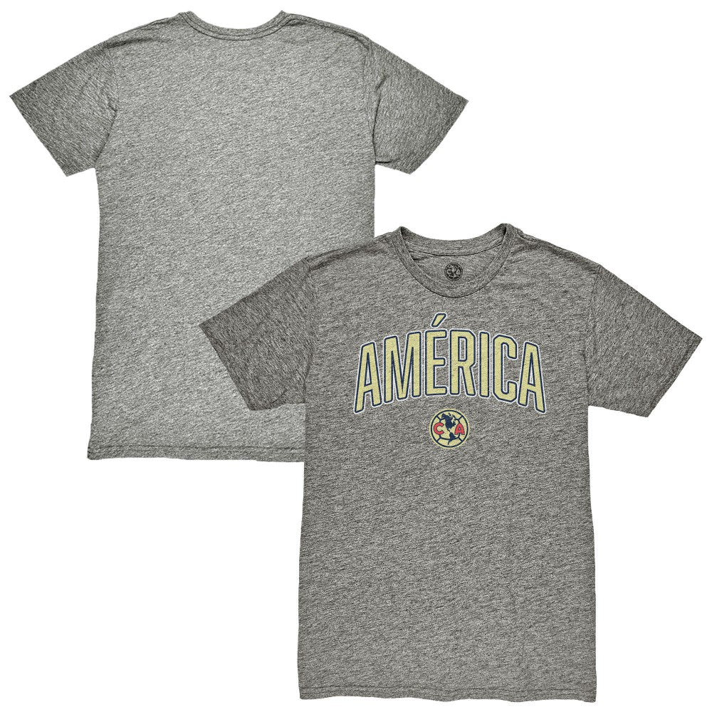 Club America 1863FC Wordmark Vintage Tri-Blend T-Shirts - Heather Gray
