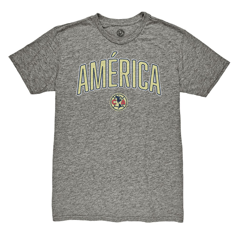 Club America 1863FC Wordmark Vintage Tri-Blend T-Shirts - Heather Gray