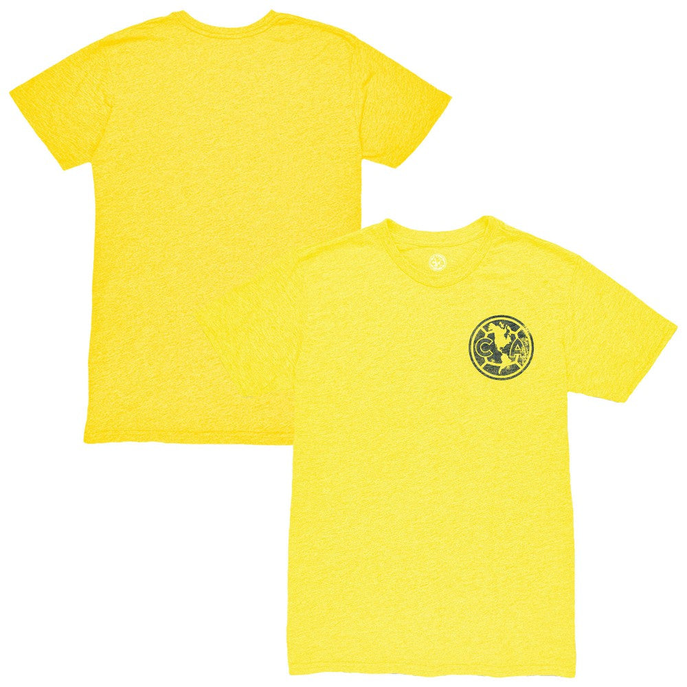 Club America 1863FC Left Mono Badge Vintage Tri-Blend T-Shirts - Yellow