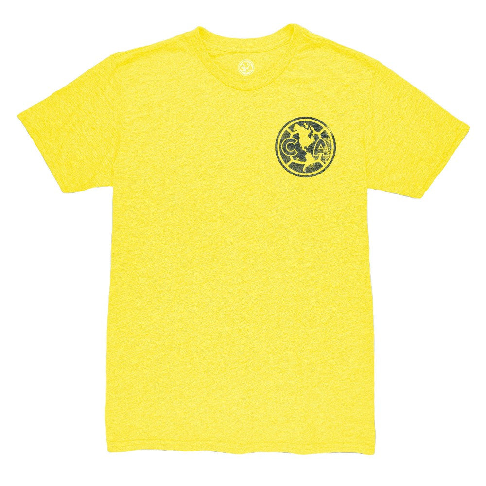 Club America 1863FC Left Mono Badge Vintage Tri-Blend T-Shirts - Yellow