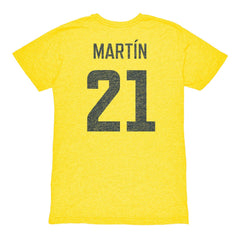 Henry Martin Club America 1863FC Vintage Player Name & Number Tri-blend T-Shirts - Yellow
