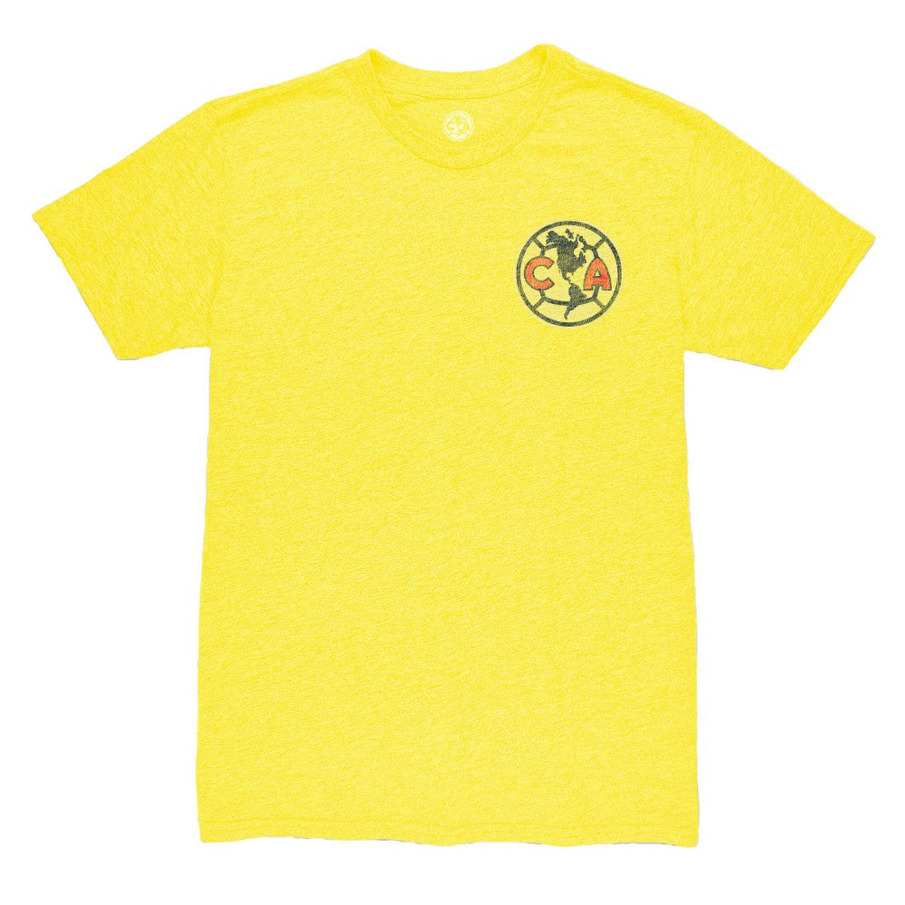 Luis Malagón Club America 1863FC Vintage Player Name & Number Tri-blend T-Shirts - Yellow