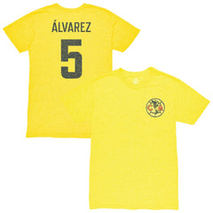 Kevin Álvarez Club America 1863FC Vintage Player Name & Number Tri-blend T-Shirts - Yellow