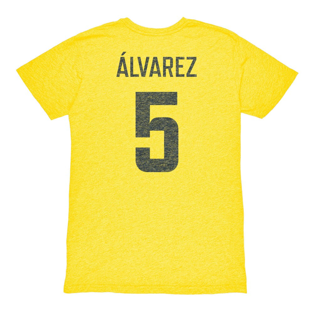 Kevin Álvarez Club America 1863FC Vintage Player Name & Number Tri-blend T-Shirts - Yellow
