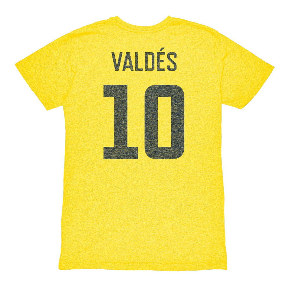 Diego Valdés Club America 1863FC Vintage Player Name & Number Tri-blend T-Shirts - Yellow