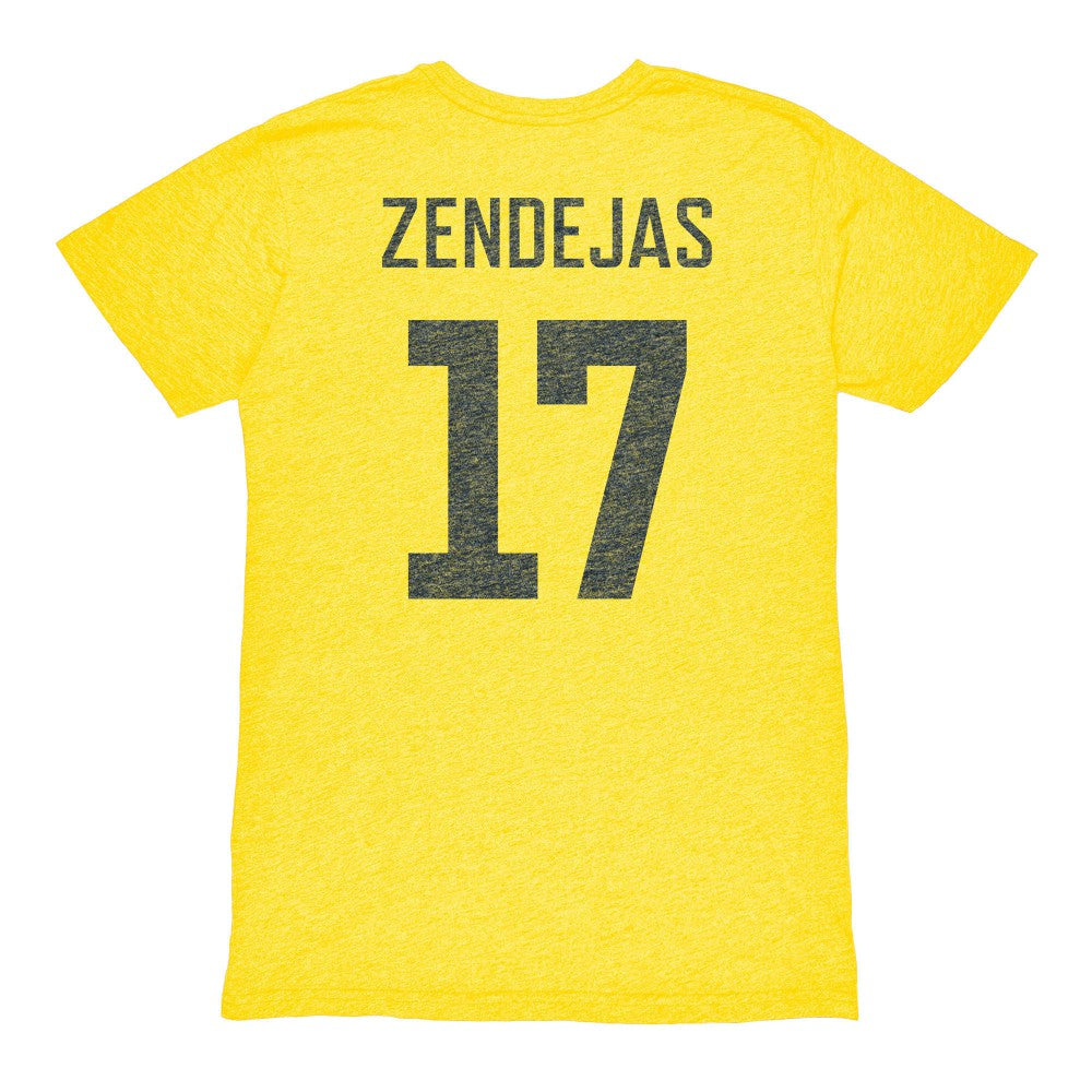 Alejandro Zendejas Club America 1863FC Vintage Player Name & Number Tri-blend T-Shirts - Yellow