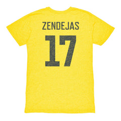 Alejandro Zendejas Club America 1863FC Vintage Player Name & Number Tri-blend T-Shirts - Yellow