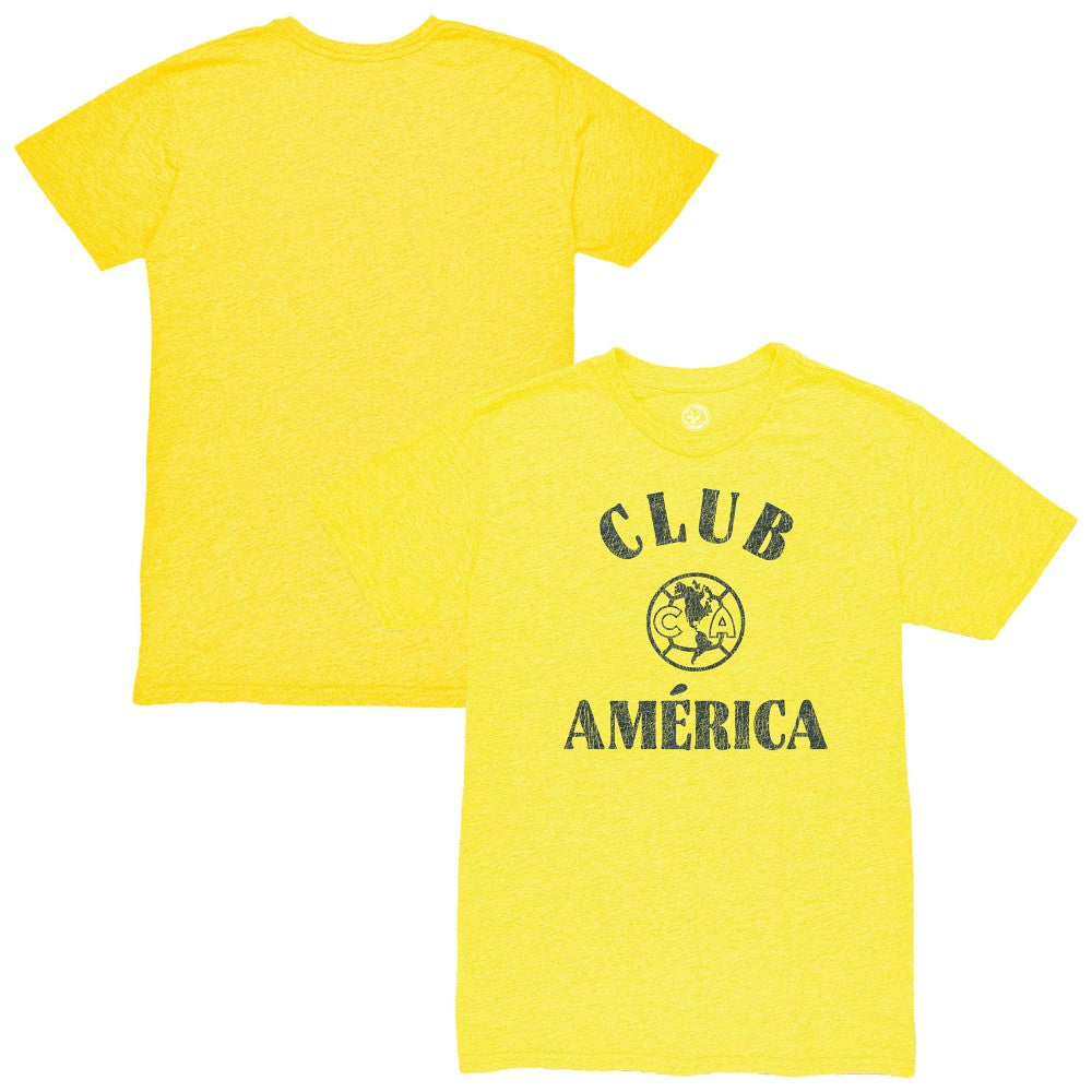 Club America 1863FC Team Arch Vintage Tri-Blend T-Shirts - Yellow
