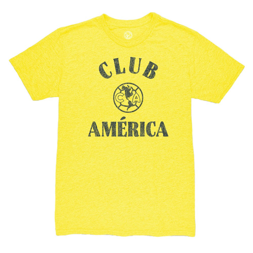 Club America 1863FC Team Arch Vintage Tri-Blend T-Shirts - Yellow
