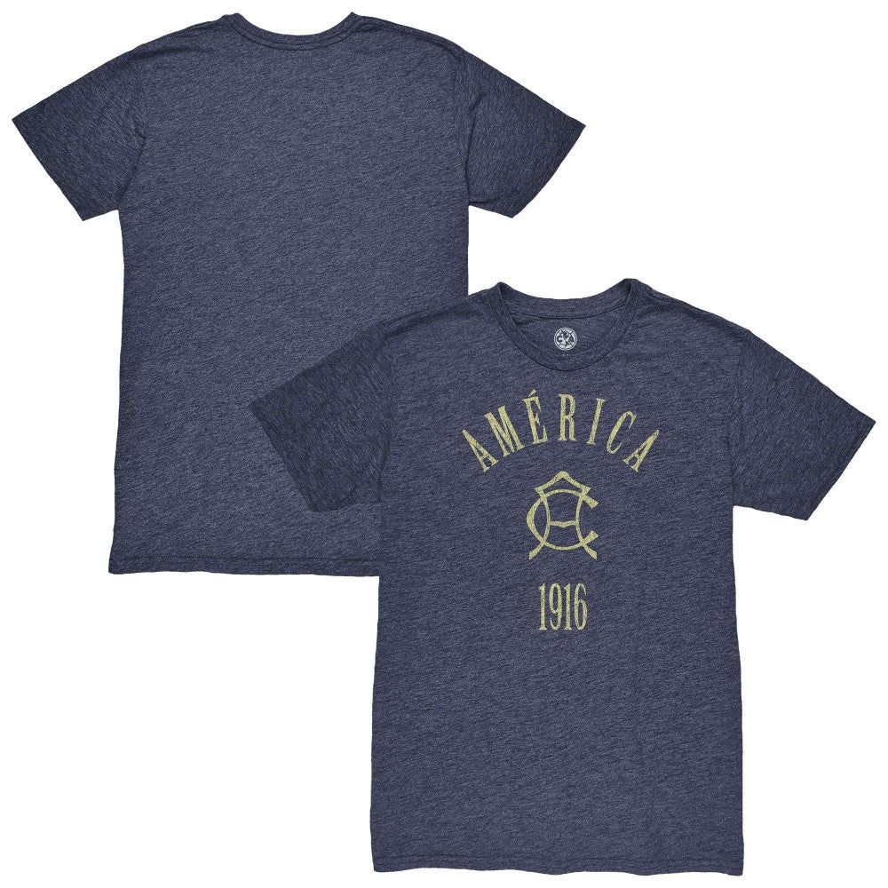 Club America 1863FC Team Arch Vintage Tri-Blend T-Shirts - Navy