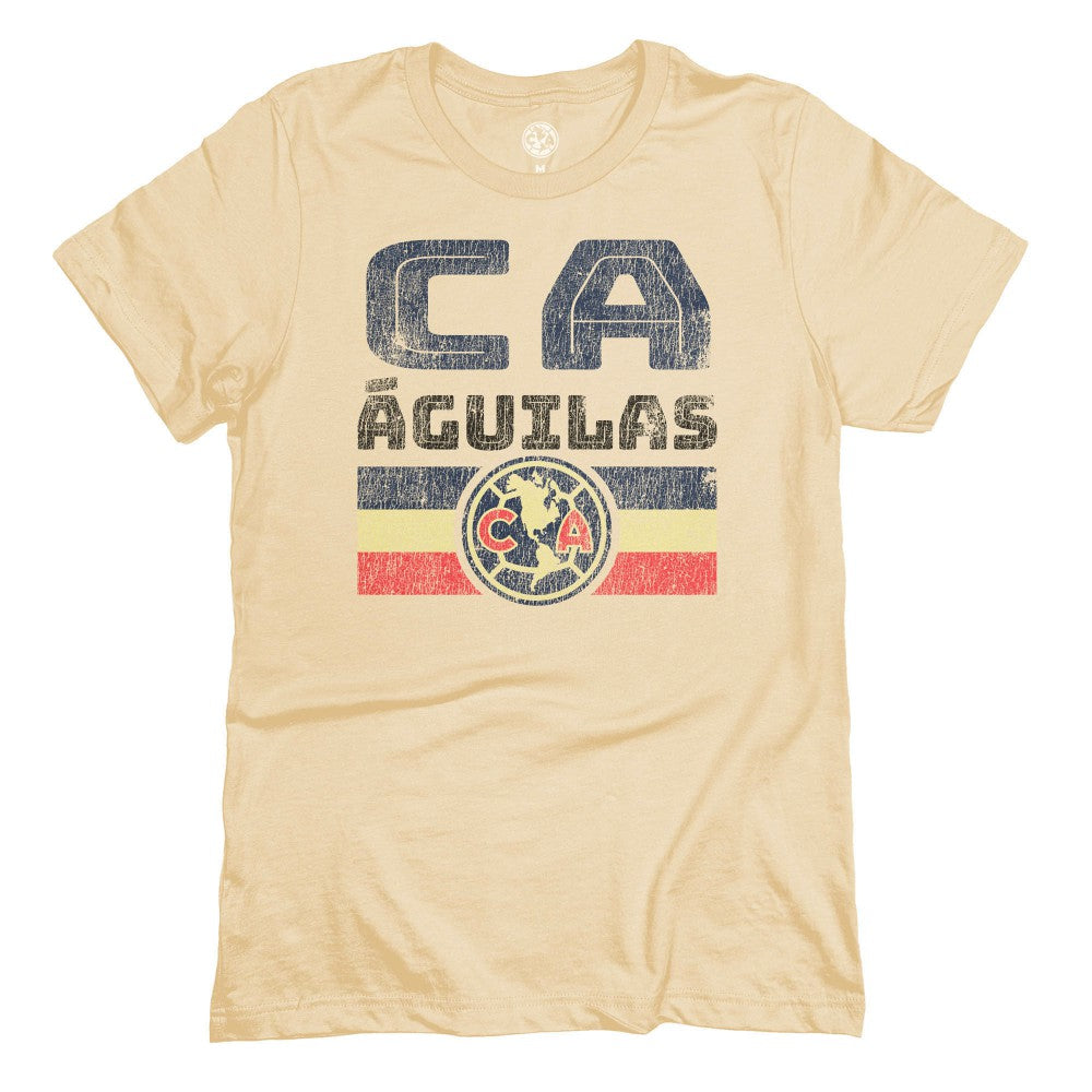 Club America 1863FC Retro Stripes T-Shirts - Tan