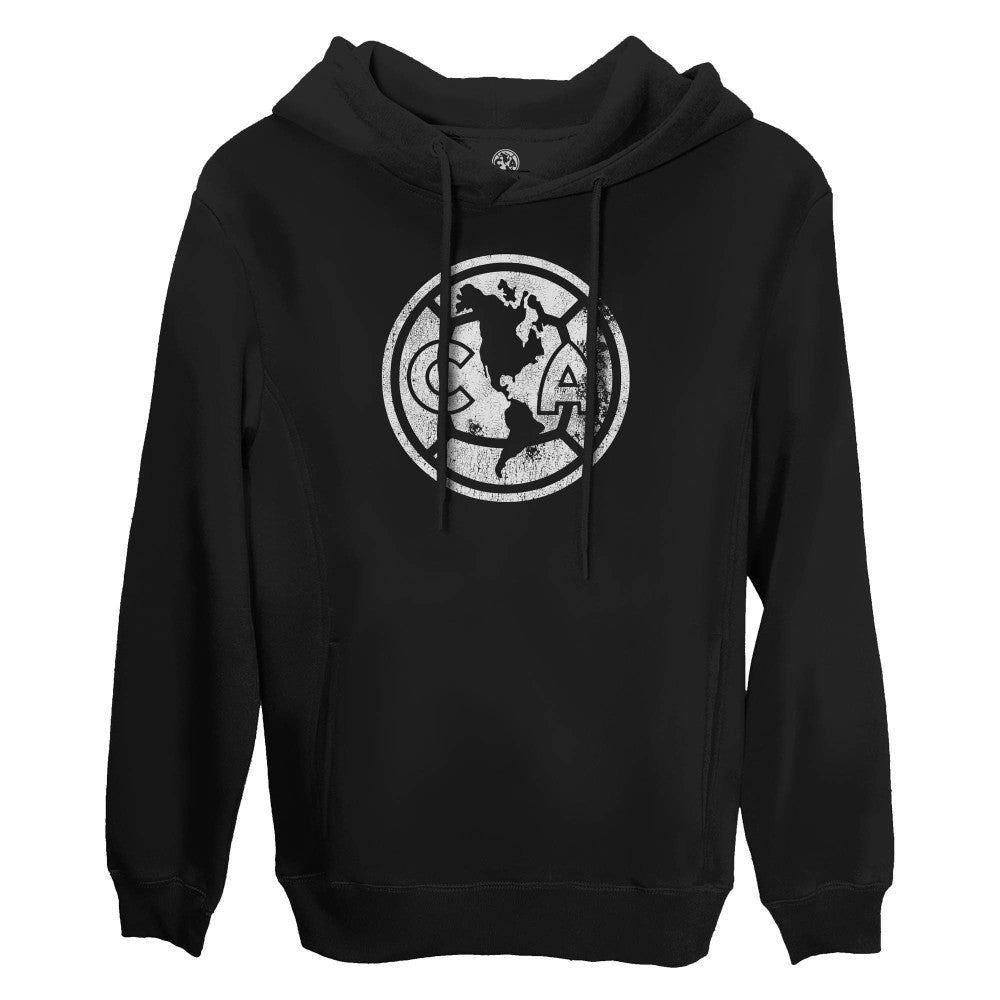 Club America 1863FC Mono Badge Fleece Pullover Hoodie Sweatshirt - Black