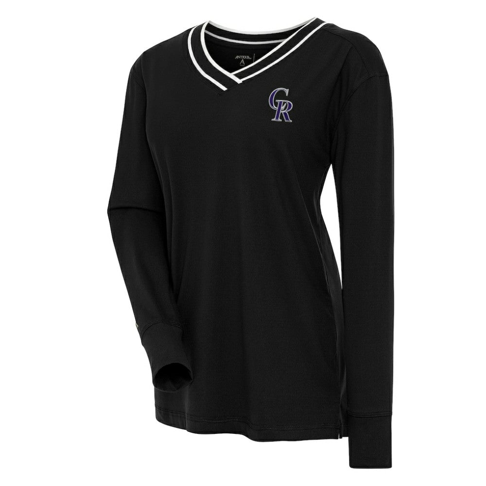 Colorado Rockies Antigua Women's Symbolic Long Sleeve V-Neck Top Sale