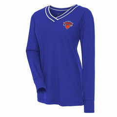 NBA - New York Knicks Antigua Women's Symbolic Long Sleeve V-Neck Top - Blue