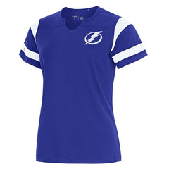 Tampa Bay Lightning - Antigua Women's Encounter Short Sleeve Notch Neck Top Royal