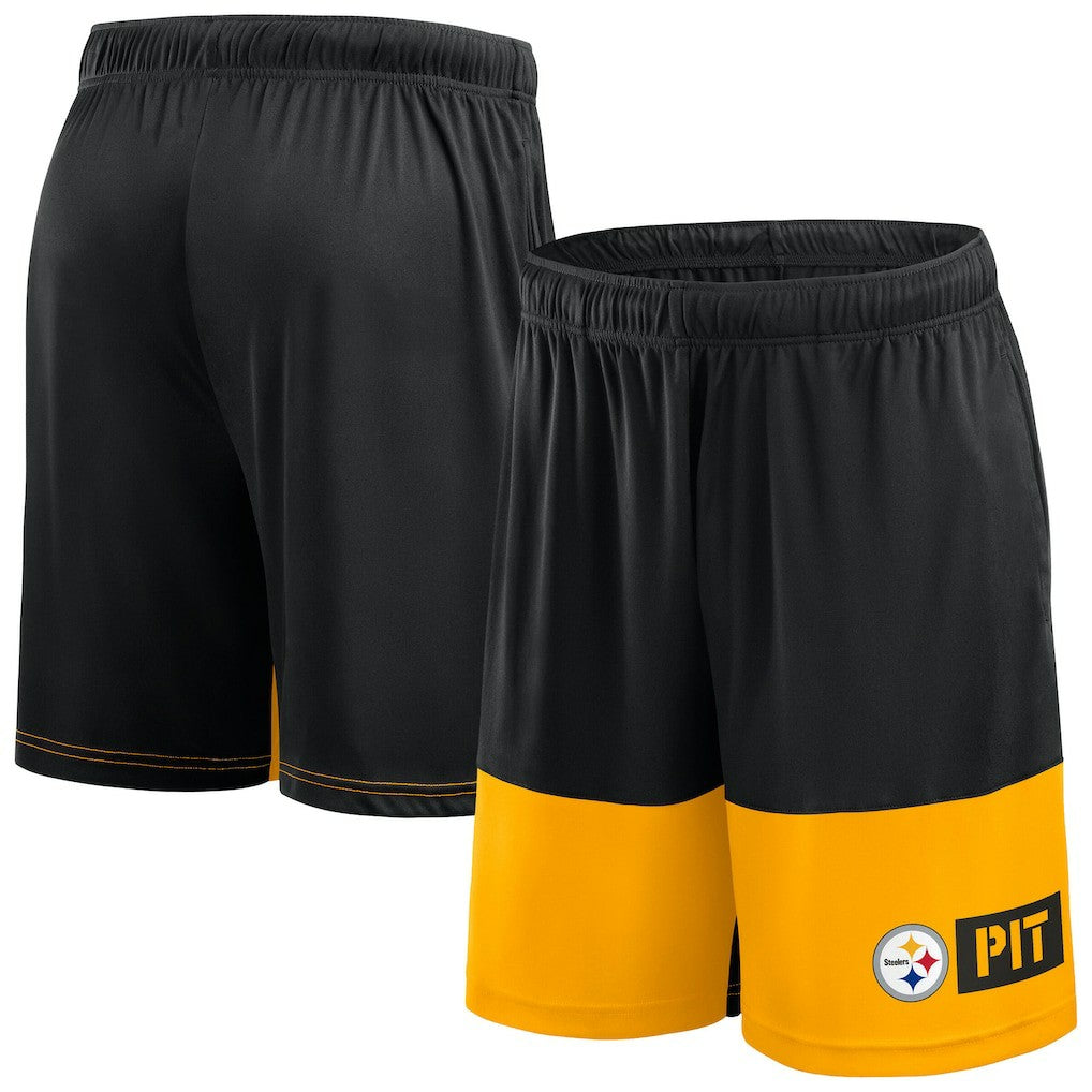 Pittsburgh Steelers Big & Tall Best of the Best Performance Shorts Black/Gold - Fanatics