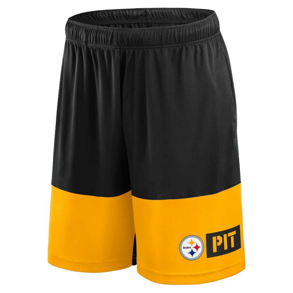 Pittsburgh Steelers Big & Tall Best of the Best Performance Shorts Black/Gold - Fanatics