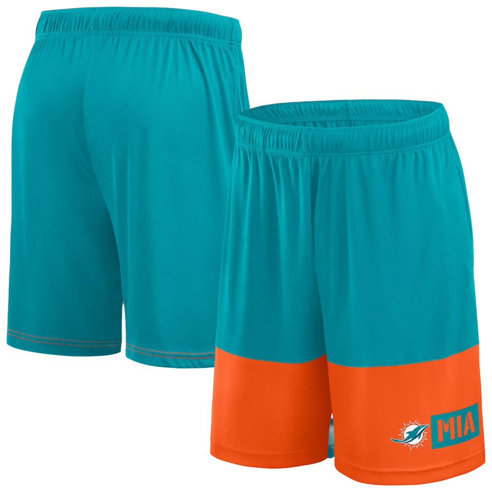 Miami Dolphins Big & Tall Best of the Best Performance Shorts Aqua/Orange - Fanatics