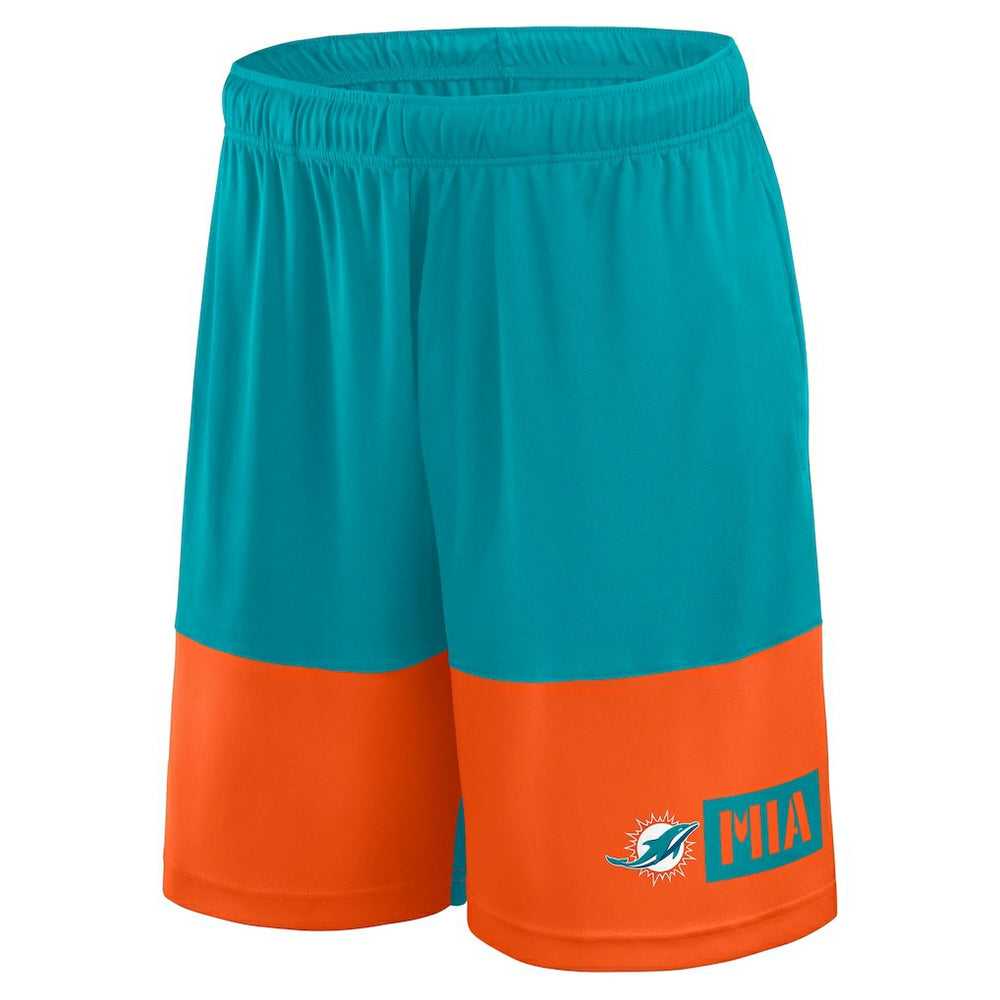 Miami Dolphins Big & Tall Best of the Best Performance Shorts Aqua/Orange - Fanatics