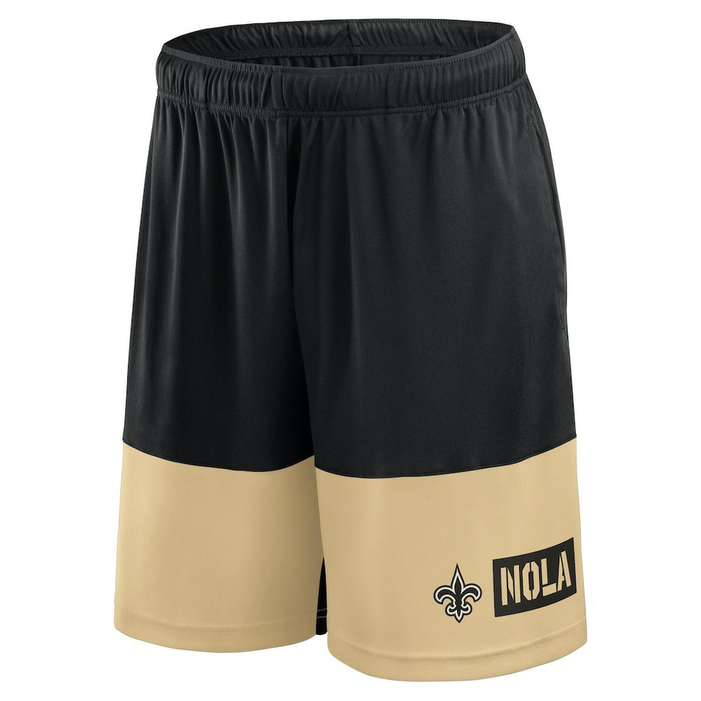 New Orleans Saints Big & Tall Best of the Best Performance Shorts Black/Gold - Fanatics