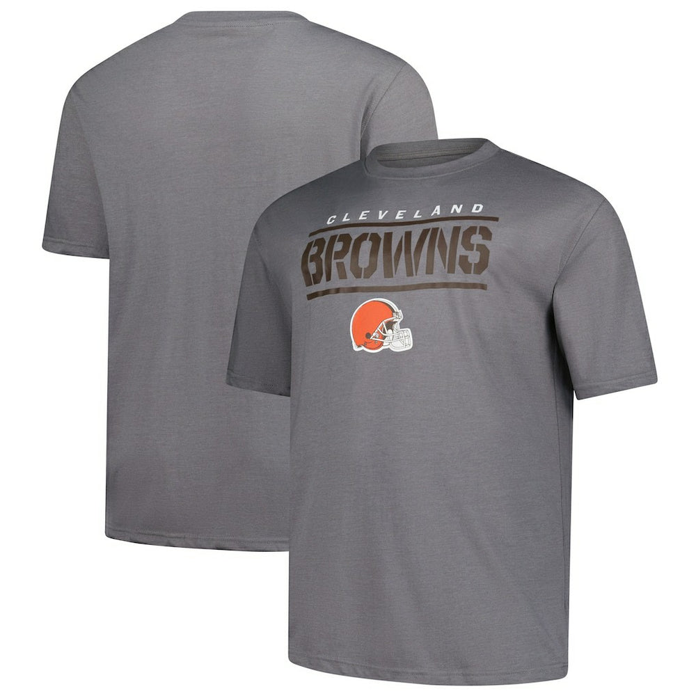 Cleveland Browns Big & Tall Top Notch T-Shirt Heather Gray - Fanatics