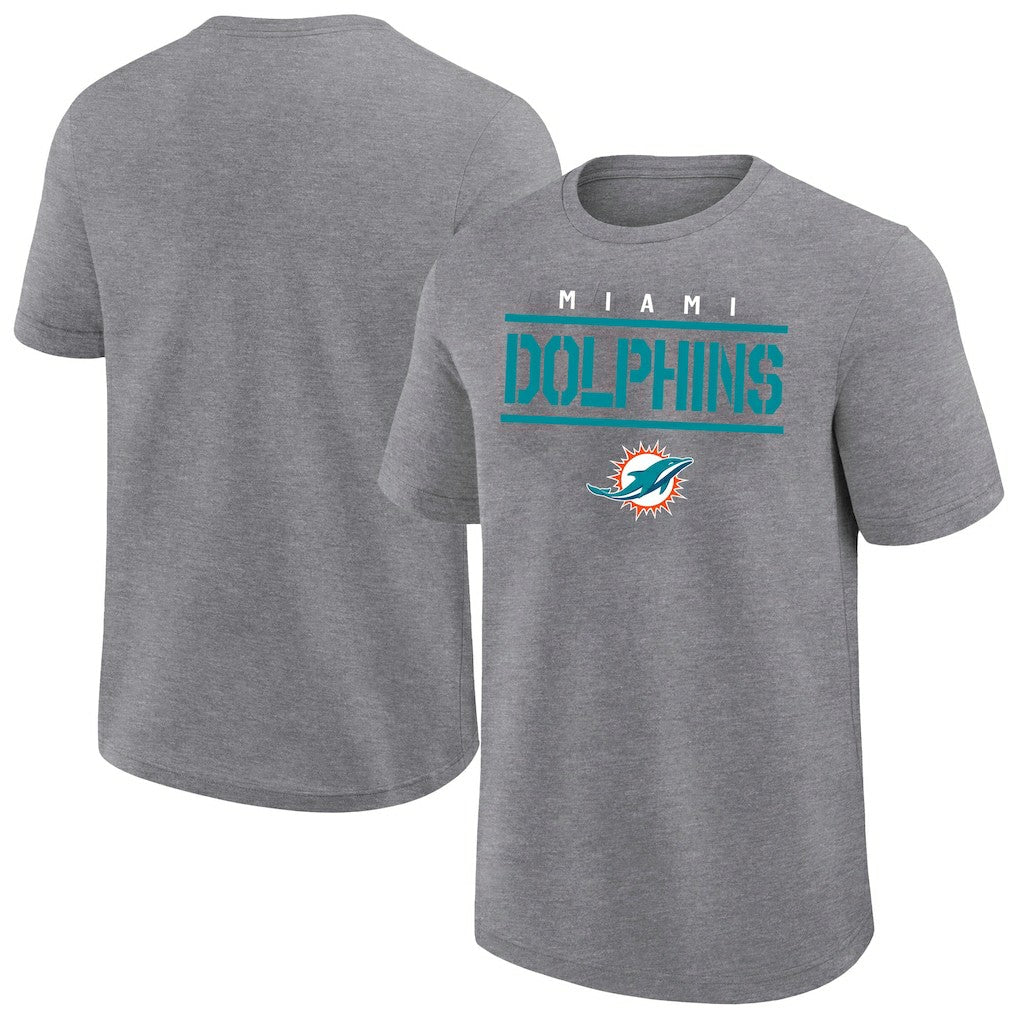 Miami Dolphins Big & Tall Top Notch T-Shirt Heather Gray - Fanatics