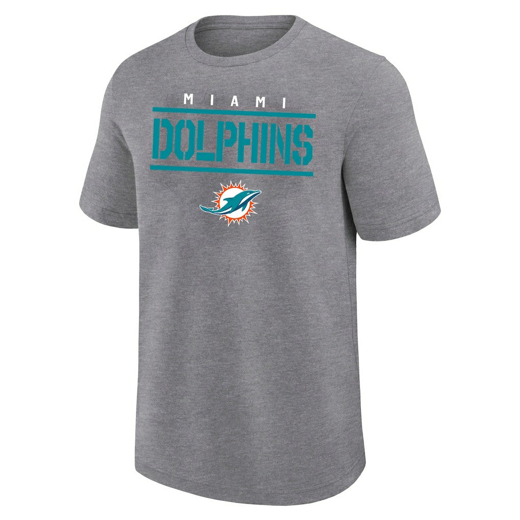 Miami Dolphins Big & Tall Top Notch T-Shirt Heather Gray - Fanatics