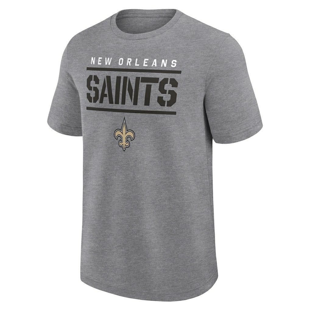 New Orleans Saints Big & Tall Top Notch T-Shirt Heather Gray - Fanatics