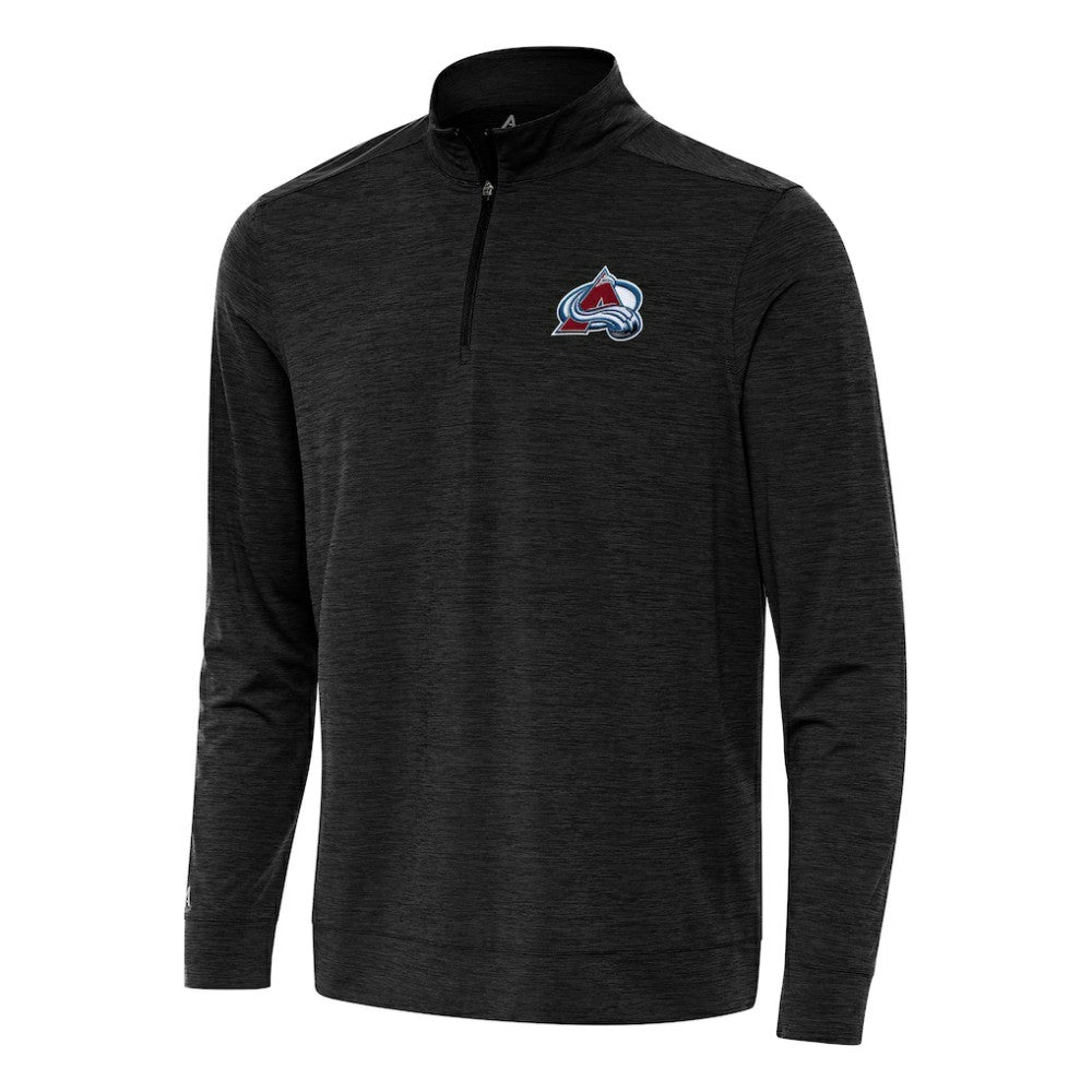 Colorado Avalanche - Antigua Bright Quarter-Zip Top Heather Black