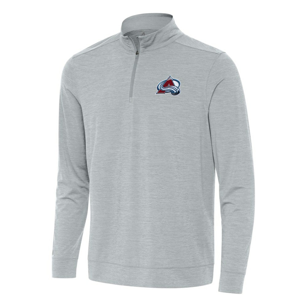 Colorado Avalanche - Antigua Bright Quarter-Zip Top Heather Gray