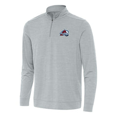Colorado Avalanche - Antigua Bright Quarter-Zip Top Heather Gray