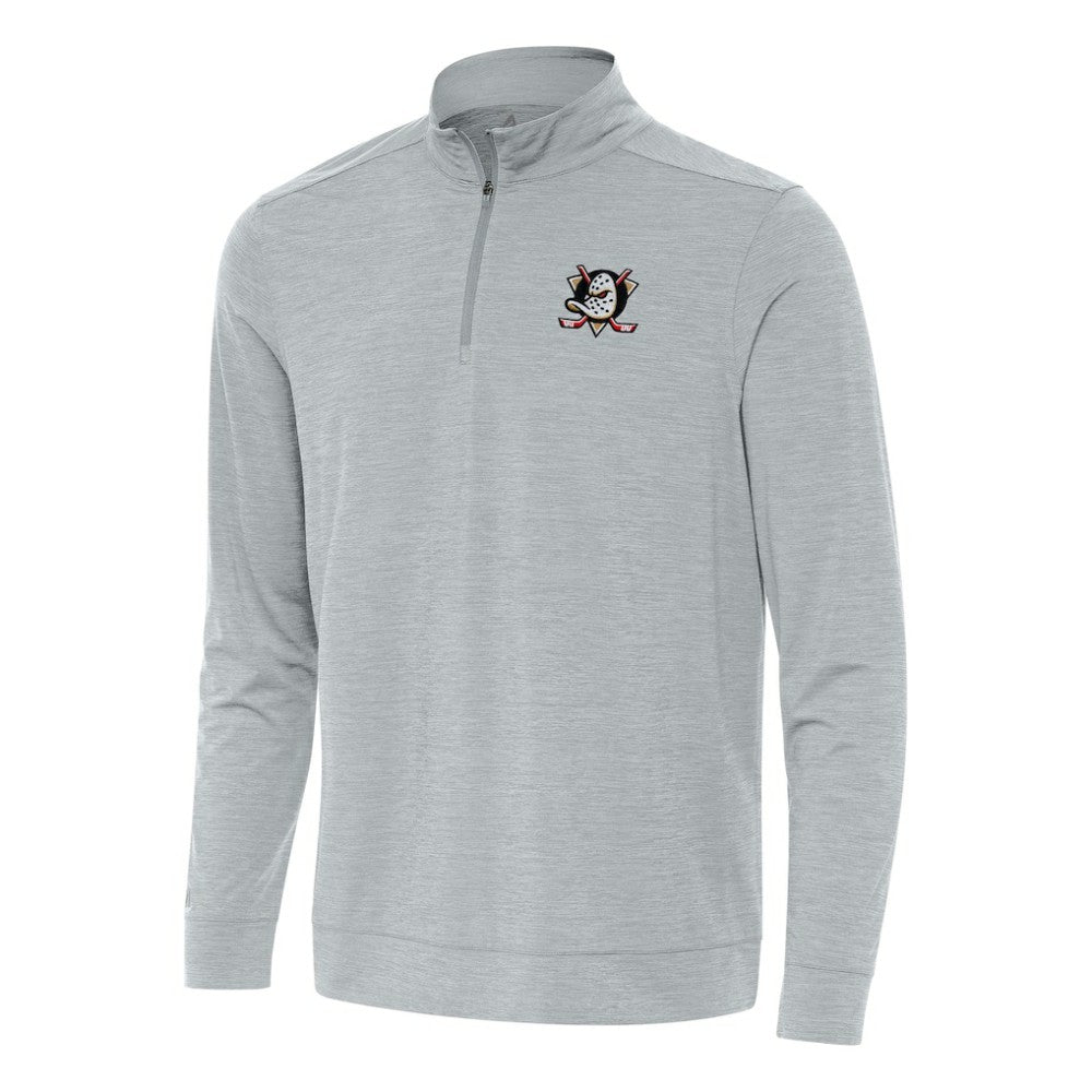 Anaheim Ducks - Antigua Bright Quarter-Zip Top Heather Gray