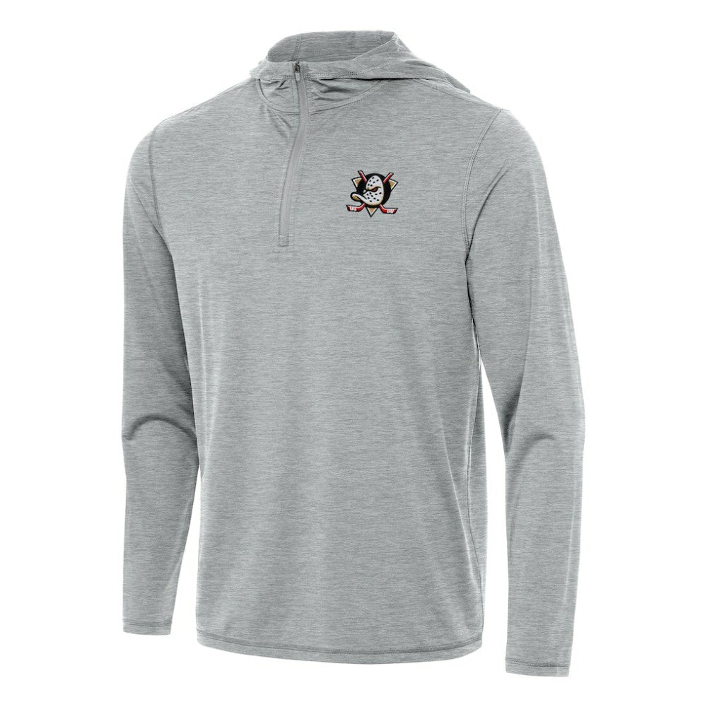 Anaheim Ducks - Antigua Tidy Quarter-Zip Hoodie Heather Gray