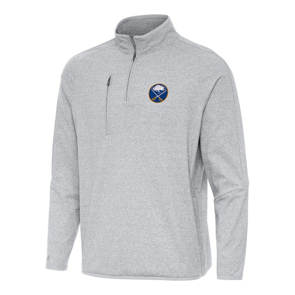 Buffalo Sabres - Antigua Certain Quarter-Zip Tri-Blend Sweatshirt Heather Gray