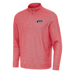 Carolina Hurricanes - Antigua Subtle Quarter-Zip Sweatshirt Heather Red