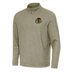 Chicago Blackhawks Antigua Subtle Quarter-Zip Sweatshirt Olive