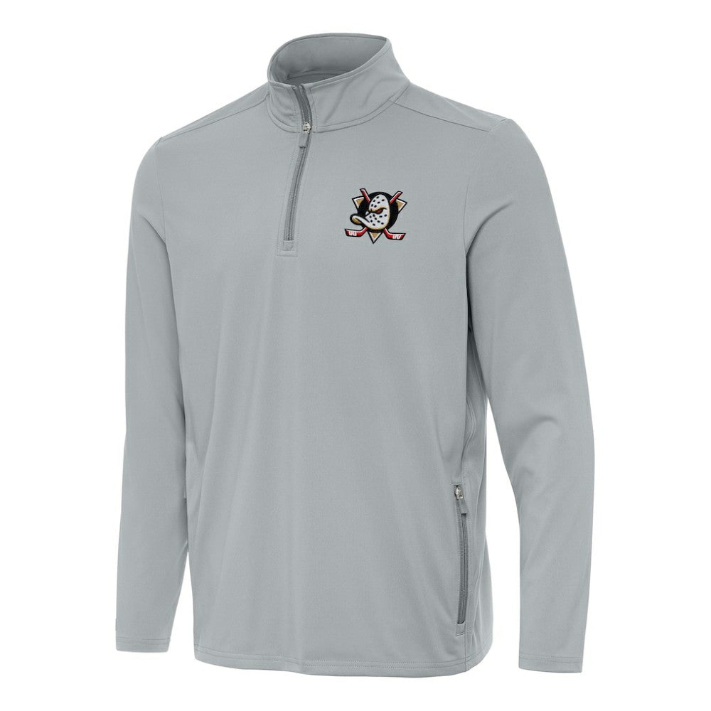 Anaheim Ducks - Antigua Perilous Quarter-Zip Sweatshirt Gray
