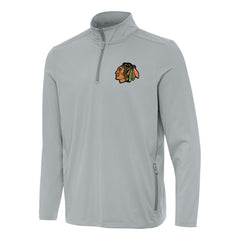 Chicago Blackhawks Antigua Perilous Quarter-Zip Sweatshirt Gray