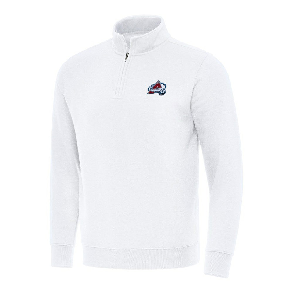 Colorado Avalanche - Antigua Victory Quarter-Zip Mock Sweatshirt White
