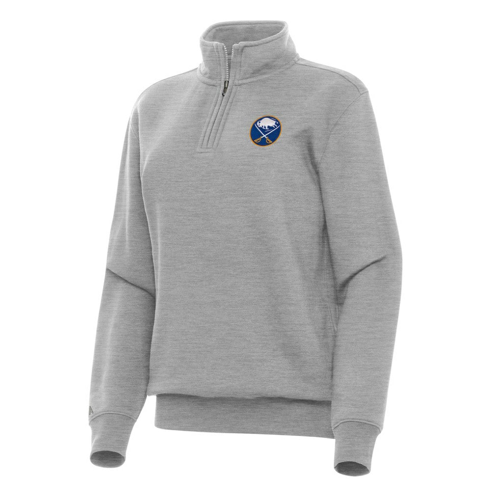 Buffalo Sabres - Antigua Women's Victory Quarter-Zip Sweatshirt Heather Gray