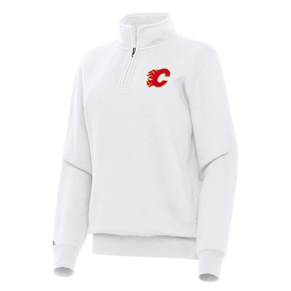Calgary Flames - Antigua Women's Victory Quarter-Zip Sweatshirt White